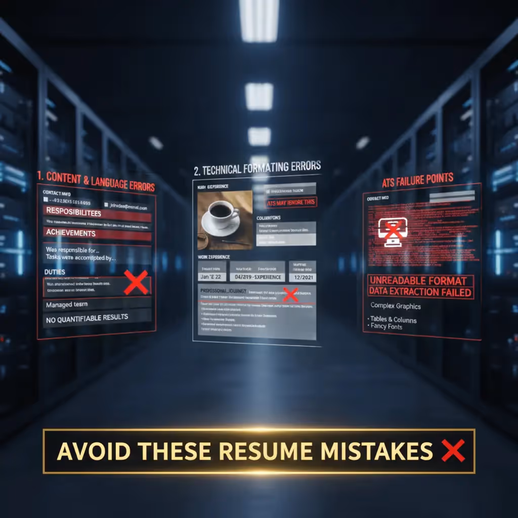 Errores Críticos de Formato Lo que Hace Fallar a su Currículum en el ATS y ante el Reclutador